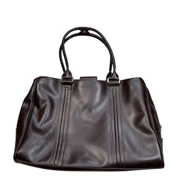 Case Logic Brown Vegan Leather Tote Bag Work Office School Academia - Picture 8 of 8